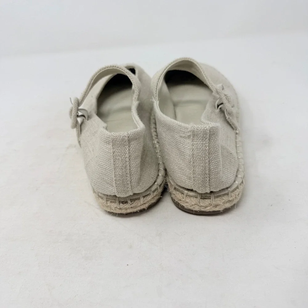 Haute Hippie Oatmeal Cecily Mary Jane Espadrille Flats Canvas‎ Size 8.5 Boho